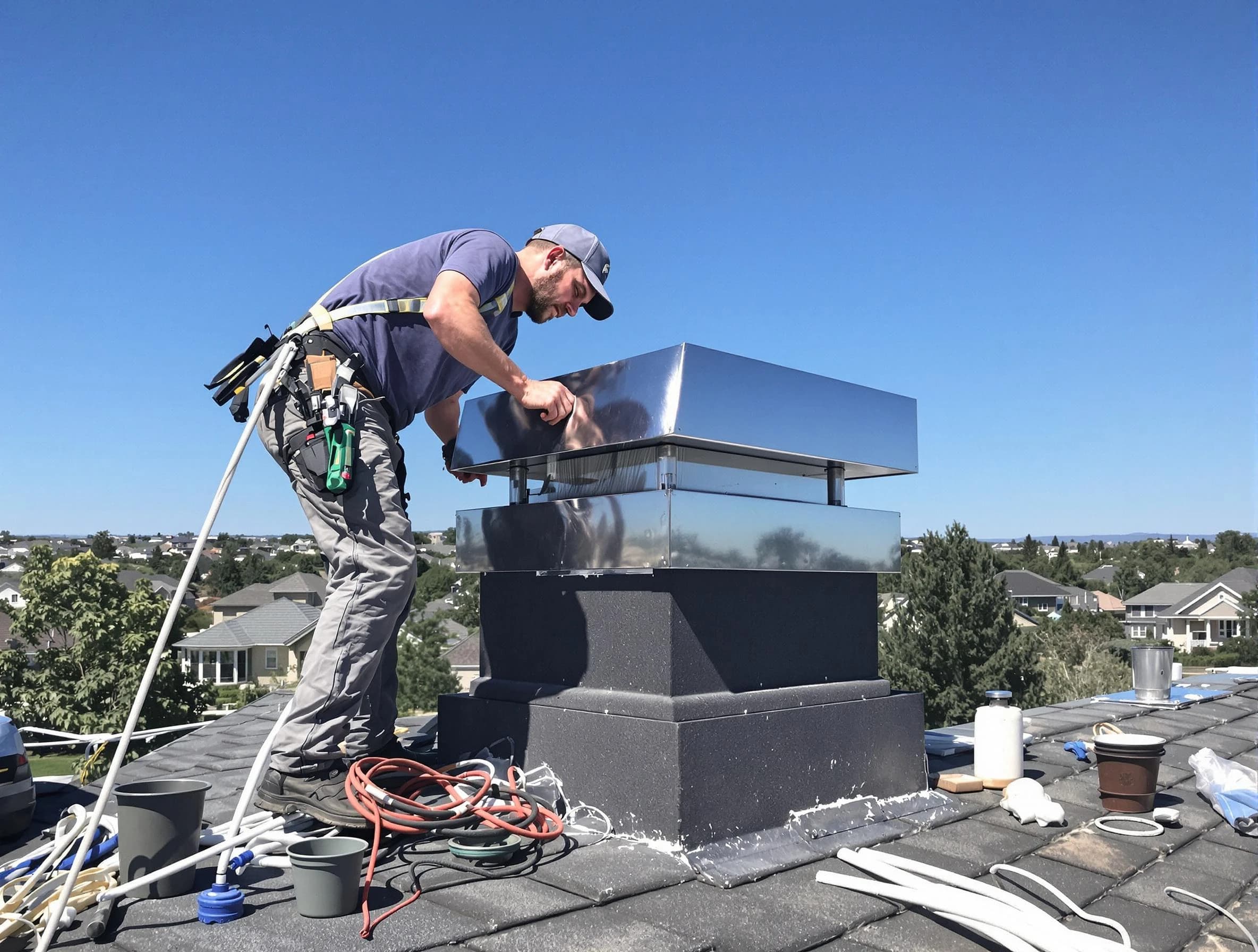 Chimney Cap Services service in Newton, MA